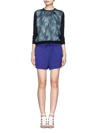 Figure View - Click To Enlarge - ACNE STUDIOS - Liona printed silk front sweater