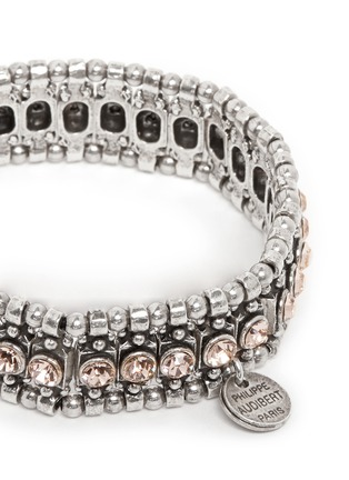 Detail View - Click To Enlarge - PHILIPPE AUDIBERT - 'Roselynette' ball edge crystal elastic bracelet