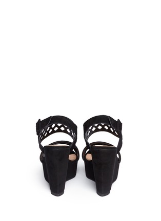 Back View - Click To Enlarge - CLERGERIE - 'Brazzia' suede wedge sandal 