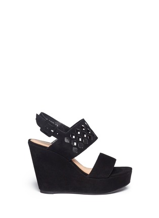 Main View - Click To Enlarge - CLERGERIE - 'Brazzia' suede wedge sandal 