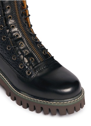 Detail View - Click To Enlarge - MC Q SHOES - 'Tina' pebbled leather combat boots