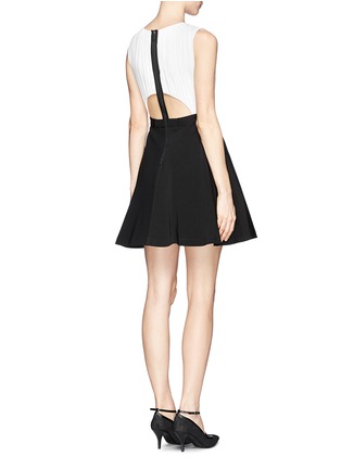 Figure View - Click To Enlarge - ALICE & OLIVIA - 'Tobin' low cut combo flare dress