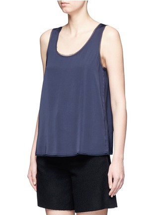 Front View - Click To Enlarge - VINCE - Raw edge satin tank top