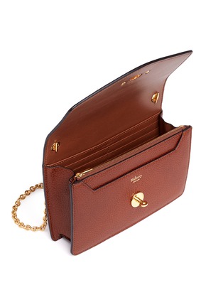 Detail View - Click To Enlarge - MULBERRY - 'Postman's Lock Clutch' vegetable leather chain bag