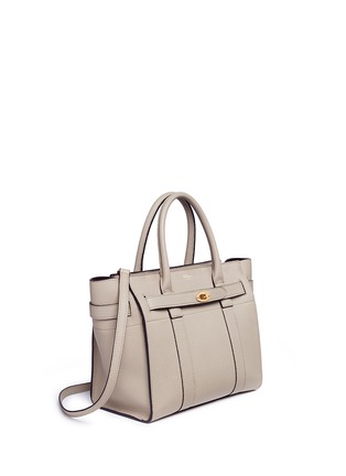 Detail View - Click To Enlarge - MULBERRY - 'Small Zipped Bayswater' grainy leather tote