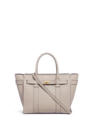 Main View - Click To Enlarge - MULBERRY - 'Small Zipped Bayswater' grainy leather tote