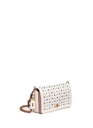 Front View - Click To Enlarge - COACH - 'Dinky' glovetanned leather rivet crossbody bag