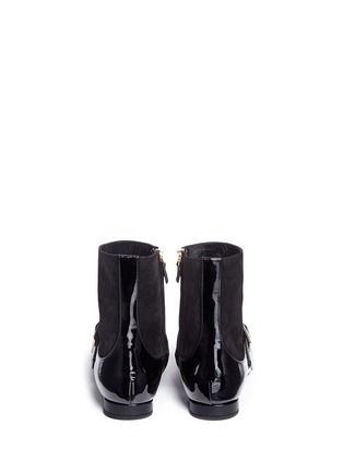 Back View - Click To Enlarge - LANVIN - Patent leather panel suede boots