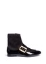Main View - Click To Enlarge - LANVIN - Patent leather panel suede boots
