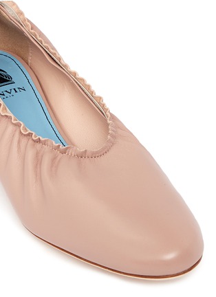 Detail View - Click To Enlarge - LANVIN - Concealed wedge heel pleated leather flats