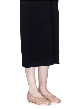 Figure View - Click To Enlarge - LANVIN - Concealed wedge heel pleated leather flats
