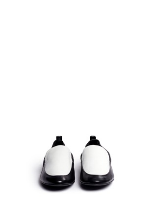 Front View - Click To Enlarge - LANVIN - Colourblock leather loafer slippers