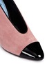 Detail View - Click To Enlarge - LANVIN - Patent toe cap U-throat suede pumps