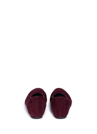 Back View - Click To Enlarge - LANVIN - Concealed wedge heel pleated suede flats