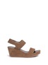Main View - Click To Enlarge - PEDRO GARCIA  - 'Fiona' suede platform wedge sandals