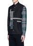 Front View - Click To Enlarge - MC Q - Check plaid patchwork cotton shirt