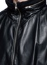 Detail View - Click To Enlarge - MC Q - Nylon sleeve leather jacket