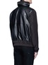 Back View - Click To Enlarge - MC Q - Nylon sleeve leather jacket