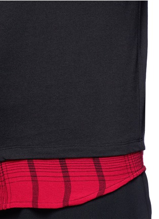 Detail View - Click To Enlarge - MC Q - Tartan plaid hem long sleeve T-shirt