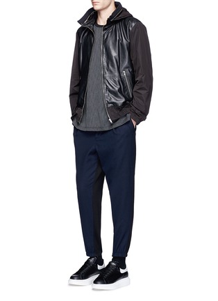 Figure View - Click To Enlarge - MC Q - Contrast back wool jogging pants