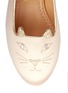 Detail View - Click To Enlarge - 201890246 - 'Incy Kitty' satin toddler slip-ons