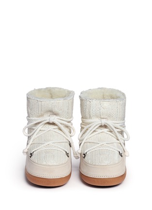 Front View - Click To Enlarge - INUIKII - Sheepskin shearling cable knit boots