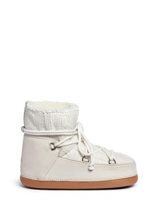 Main View - Click To Enlarge - INUIKII - Sheepskin shearling cable knit boots