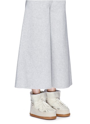 Figure View - Click To Enlarge - INUIKII - Sheepskin shearling cable knit boots