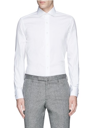 Main View - Click To Enlarge - LARDINI - Slim fit stretch cotton poplin shirt
