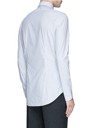 Back View - Click To Enlarge - LARDINI - Diamond stripe jacquard cotton shirt