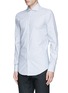Front View - Click To Enlarge - LARDINI - Diamond stripe jacquard cotton shirt