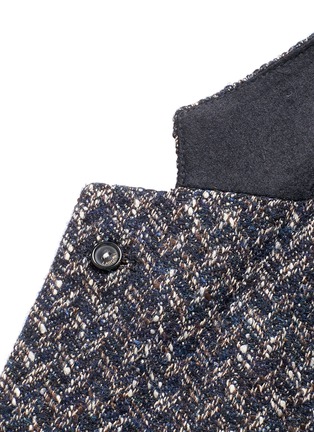 Detail View - Click To Enlarge - LARDINI - 'Specialine' chevron stripe wool-cotton bouclé soft blazer