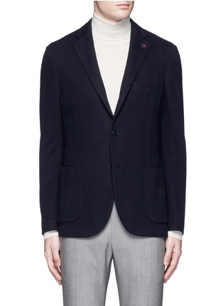 Main View - Click To Enlarge - LARDINI - Cotton-cashmere jersey soft blazer