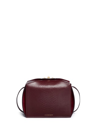 Back View - Click To Enlarge - ALEXANDER MCQUEEN - 'The Box Bag' in python embossed leather