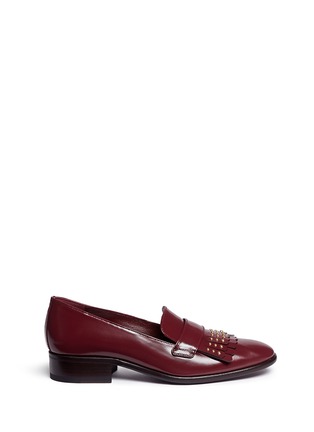 Main View - Click To Enlarge - ALEXANDER MCQUEEN - Stud kiltie vamp leather loafers