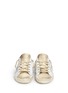 Front View - Click To Enlarge - GOLDEN GOOSE - 'Superstar' distressed metallic suede leather sneakers