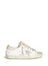 Main View - Click To Enlarge - GOLDEN GOOSE - 'Superstar' distressed metallic suede leather sneakers