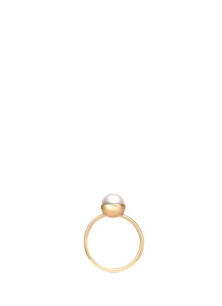 Detail View - Click To Enlarge - SHIHARA - 'Half Pearl 0°' 18k yellow gold ring