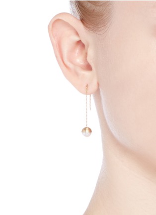 Figure View - Click To Enlarge - SHIHARA - 'Half Pearl 0°' akoya pearl 18k yellow gold single earring