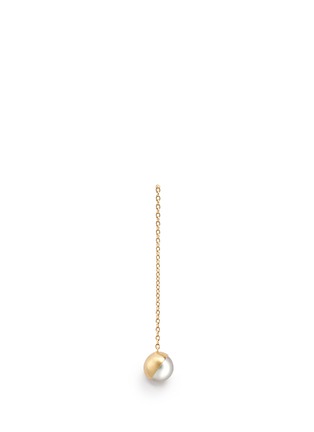 Main View - Click To Enlarge - SHIHARA - 'Half Pearl 45°' akoya pearl 18k yellow gold single earring