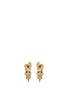 Main View - Click To Enlarge - WENDY YUE - Diamond tsavorite 18k yellow gold monkey earrings