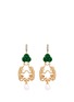 Main View - Click To Enlarge - WENDY YUE - Diamond gemstone jade stud monkey pearl drop earrings