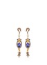 Main View - Click To Enlarge - WENDY YUE - Diamond gemstone 18k yellow gold monkey drop earrings