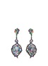 Main View - Click To Enlarge - WENDY YUE - Diamond opal gemstone 18k white gold cutout leaf drop earrings