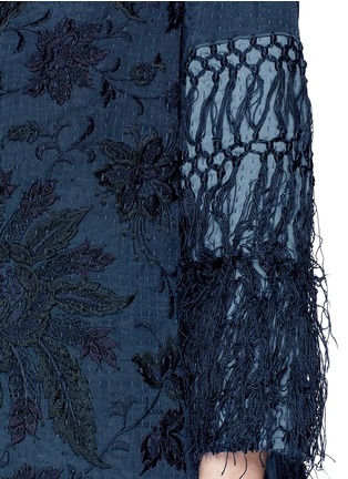 Detail View - Click To Enlarge - BY WALID - 'Piano' one of a kind shawl silk 7/8 coat