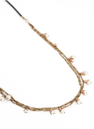 Detail View - Click To Enlarge - ISABEL MARANT - Floral charm bar chain cord combo necklace