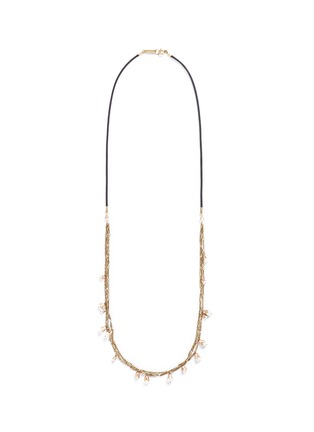 Main View - Click To Enlarge - ISABEL MARANT - Floral charm bar chain cord combo necklace