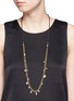 Figure View - Click To Enlarge - ISABEL MARANT - Floral charm bar chain cord combo necklace