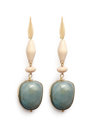 Main View - Click To Enlarge - ISABEL MARANT - 'Calife' wood and stone drop earrings