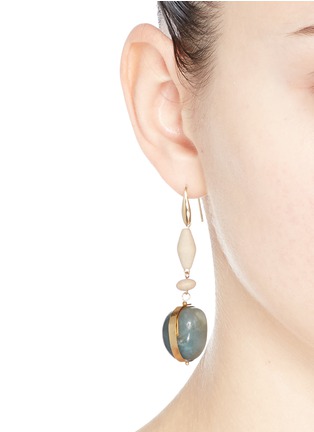 Figure View - Click To Enlarge - ISABEL MARANT - 'Calife' wood and stone drop earrings